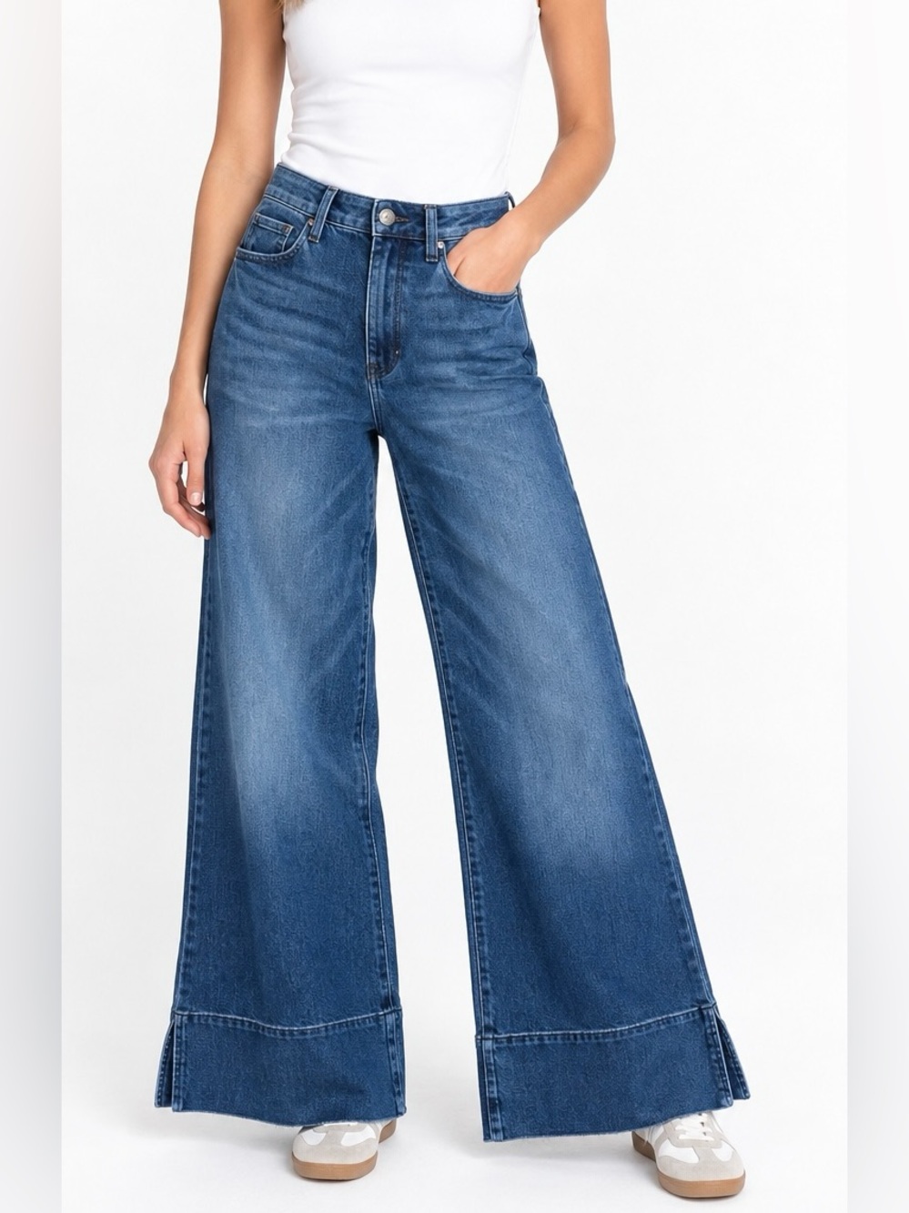 Kut from the Kloth Goldie Super Flare Split Hem Jeans 00 Boho Festival Modern
